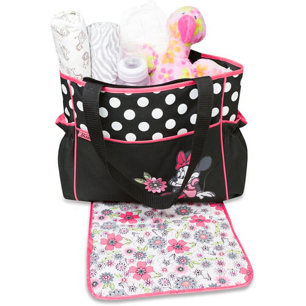 Disney Baby Minnie Mouse Coral Floral 3-Piece Diaper Bag Set - image 2 of 3