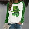 thumbnail image 2 of St. Patrick's Day Shirts for Women Crew Neck Casual Long Sleeve Patchwork Funny Printed Pullover Tops Sweatshirts(Green,M), 2 of 5