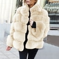 thumbnail image 2 of MSJUHEG Jackets For Women Leather Jacket Women Plus Size Short Faux Coat Warm Furry Fauxlong Jacket Sleeve Outerwear Leather Jacket Women Beige L, 2 of 7