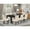 Black, variant on East West Furniture Logan 9-piece Wood Dining Set in Linen White/Light Beige