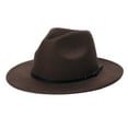 thumbnail image 2 of Felt Hats for Women,Fedora Hats for Women ,Felt Hats for Women Fedora,Hat Belt Buckle Wool Fedora Hat,Classic Floppy Panama Hats for Women with Belt,Wide Brim Fedora Hats for Women, 2 of 3