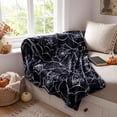 thumbnail image 4 of Halloween Spider Web Throw Blanket, Black White Spiderweb Flannel Fleece Blanket Soft Cozy Decorative Blanket for Sofa Couch Bed Halloween Home Decor Gift 29" x 39", 4 of 7