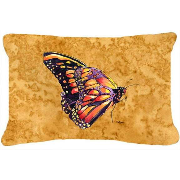 12 x 16 In. Butterfly on Gold Indoor & Outdoor Fabric Decorative Pillow