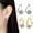 Gold, variant on 1 Pair Drop Earrings Cubic Zirconia Inlay Arc-Shaped Design Earrings Lightweight Comfortable Wearing Women Earrings Jewelry Gift