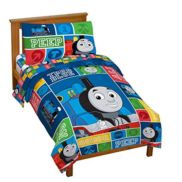 Jay Franco Mattel Thomas & Friends 4 Piece Toddler Bed Set Super Soft