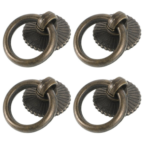 WORGEOUS 4PCS Vintage Drop Drawer Swing Pulls Retro Bronze Cabinet Pull Handles for Dresser Nightstand Cabinet Hardware