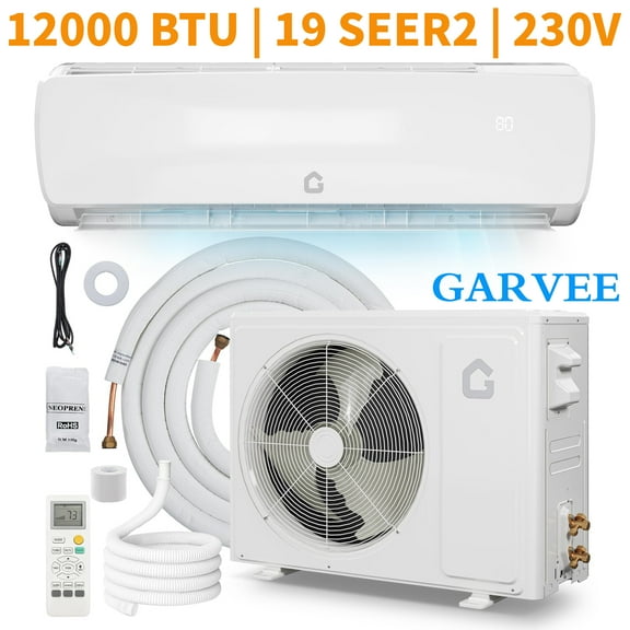 Garvee 12000 BTU Air Conditioners with Heat, 19 SEER2 Mini Split AC for Cools Rooms up to 750 Sq.ft, 230V, White