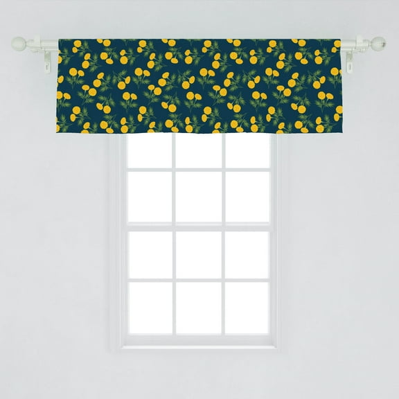 Ambesonne Flower Window Valance, Continuous Pattern of Carnations Floral Romance Valentine's Day, Curtain Valance for Kitchen Bedroom Decor with Rod Pocket, 54" X 18", Green Multicolor