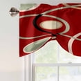 thumbnail image 4 of Geometric Red Tie Up Valance Curtains for Windows, Kitchen Curtains Window Treatments, Boho Retro Abstract Circle Black Green Short Window Shades Valances for Bedroom Bathroom Cafe 42"x12", 4 of 8