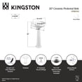 thumbnail image 7 of Kingston Brass VPB2034 Stuart 20-Inch Ceramic Pedestal Sink (4-Inch, 3 Hole) in Glossy White, 7 of 7