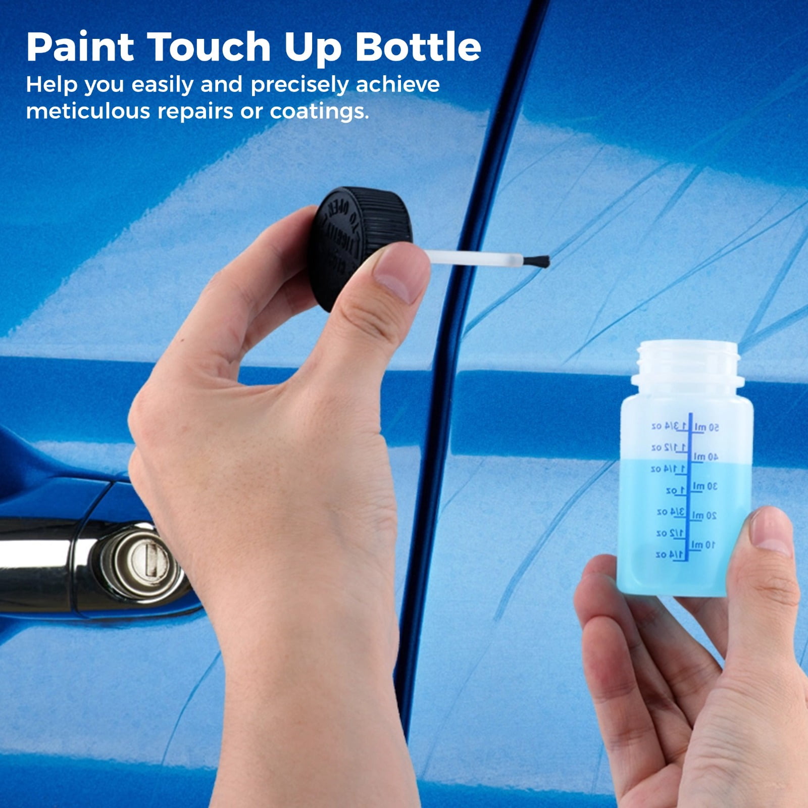 120 Pcs Paint Touch Up Bottles, 2 oz Empty Paint Bottles with Applicator Brushes, Safety Lids, and Mixing Balls, Plastic Leftover Paint Containers for Fixing Car Scratches, Stone Chips