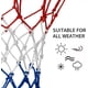 thumbnail image 3 of Paquete De Red De Baloncesto Pesada Protector Solar A Prueba De Lluvia, Cuerda Trenzada De Poliéster Audaz Rojo Blanco Azul, 12 Bucles para Competiciones Profesionales En Interiores Y Exteriores, 3 of 7