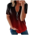 thumbnail image 1 of Gibobby Playera de Manga Corta con Cuello Redondo blusa de mujer blusas camisa(Rojo,G), 1 of 4