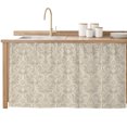 thumbnail image 2 of Beige Baroque Cabinet Curtain 32"Wx55"L, Dustproof Pantry Door Curtain with Self Adhesive Tape, Farmhouse Scroll Floral Pattern Art Tall Storage Cover Privacy Drape for Bathroom Kitchen Laundry Room, 2 of 9