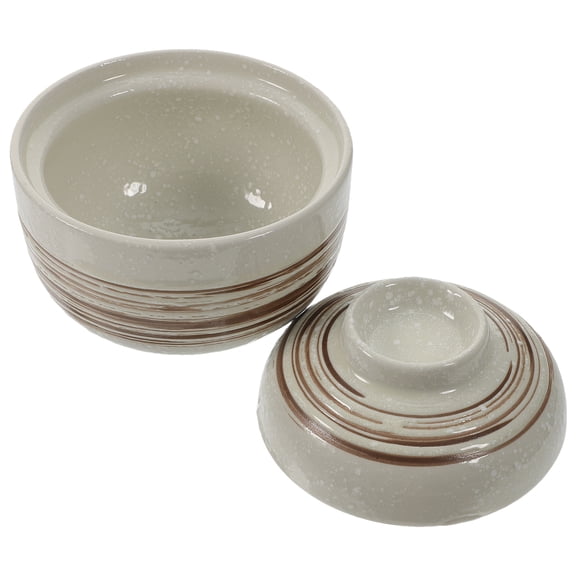 Japanese Style Soup Bowl Covered Soup Bowl Multi-function Soup Bowl with Spoon