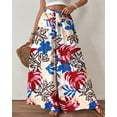 thumbnail image 4 of Pantalones Palazzo Bsubseach de viscosa con estampado floral de pierna ancha para mujer, 4 of 6