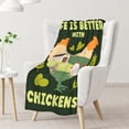 thumbnail image 2 of Chicken Blanket for Girls, Boys, Women, Men - Soft, Lightweight - 40x50 Inches Crib Size Throw Blanket for Bed, Couch, Sofa - Green Cottagecore Lightweight Throws Gift, 2 of 6