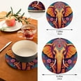 thumbnail image 3 of Indian Elephant6 Round Woven Potholders Set Trivets for Hot Dishe Heat Resistant Non-Slip Trivets for Cooking and Baking Kitchen Home Decor, 3 of 7