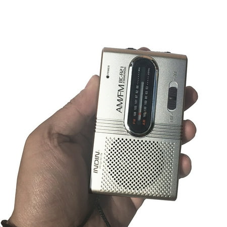 BC-R21 Mini Radio Portable AM FM Telescopic Antenna Pocket Radio World Receiver Speaker Battery (Best Am Fm Radio For Office)