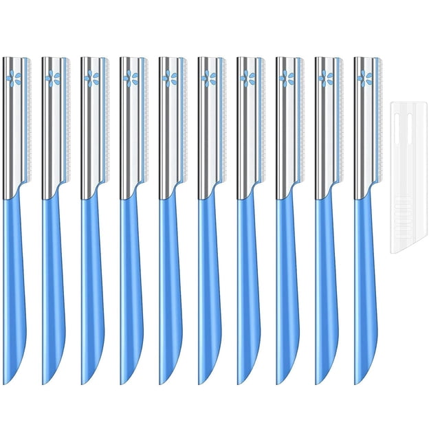 10 Pcs Face Razor Women Exfoliating Dermaplaning Tool Precision Blade Pink