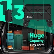 Sekey 300L Foldable Wagon Cart with 330lbs Weight Capacity, Heavy Duty Folding Collapsible Wagon with Big All-Terrain Beach Wheels & Drink Holders for Outdoor (Black)