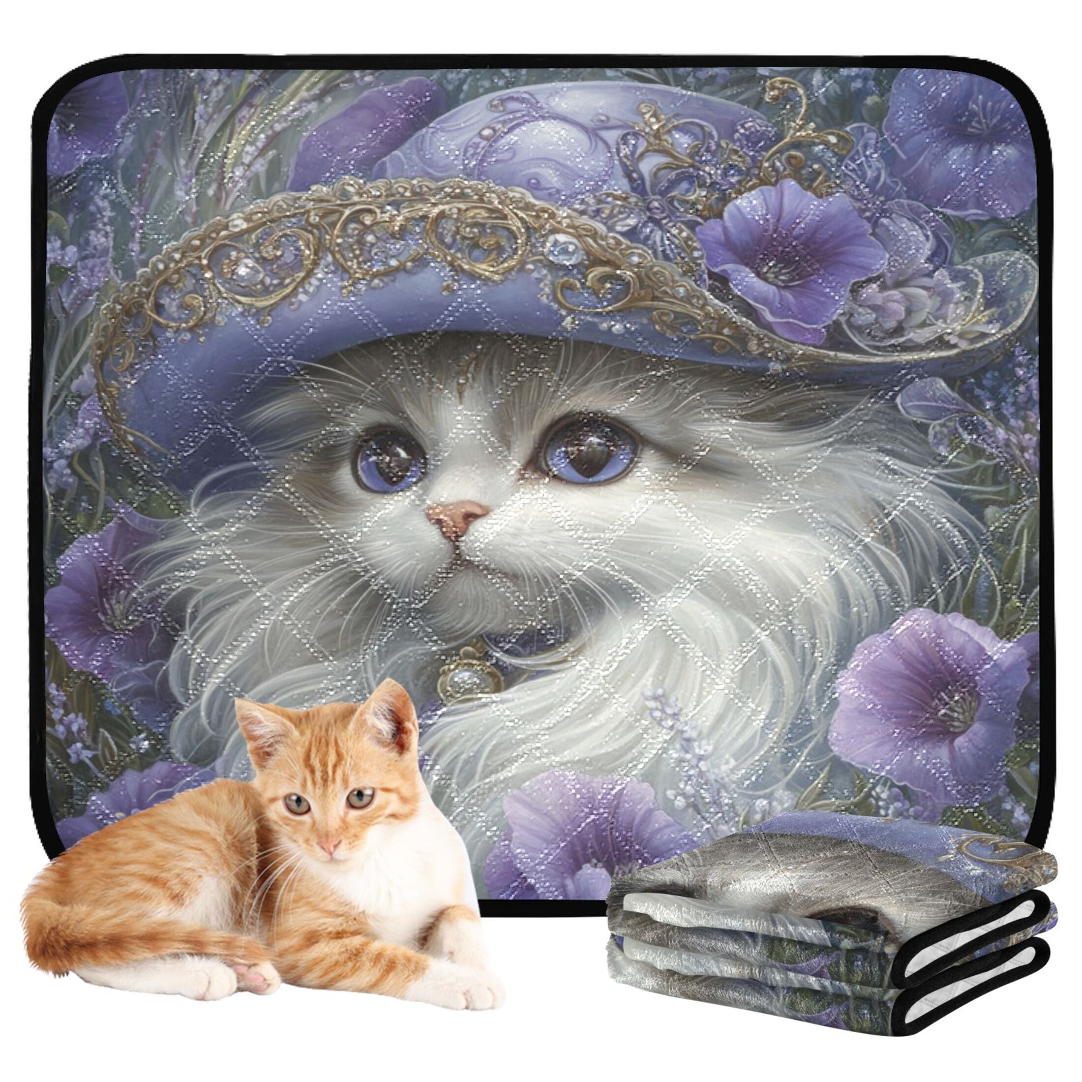 Qxltty Gorgeous Persian Cat Cat litter Pads Pet Set of 2 Diaper Mats Center Anti-leakage Layer Absorbent Soft and Comfortable