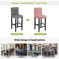 thumbnail image 5 of Peach Pink Bar Stool Cover Set of 6, Farmhouse Burlap Solid Pink Modern Linen Texture Stretch Bar Chair Cover, Removable Washable Pub Counter Stool Chair Slipcover for Kitchen Dining Room Pub Cafe, 5 of 9