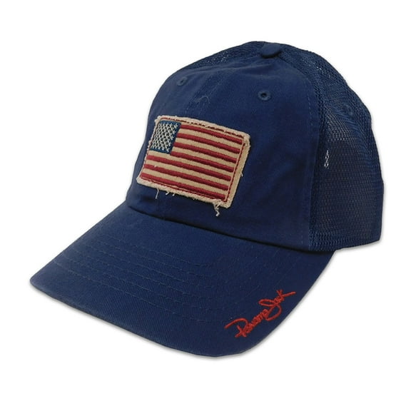 Panama Jack USA Baseball Cap - American Flag Patch, Mesh Backing, 3" Wide Bill Brim