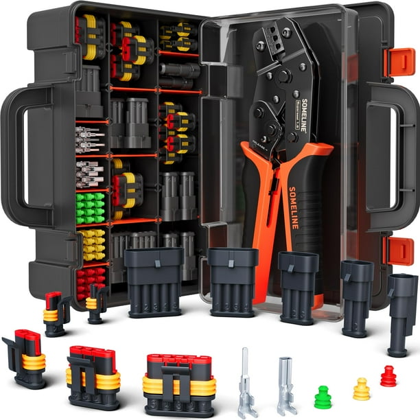 Kit de prensado de conectores impermeables SOMELINE 22-14 AWG