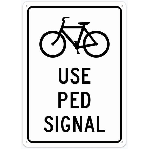 Use Ped Signal Rust Free Aluminum 12 X 8 in, Weatherproof and Heavy Duty Signs for Home or Business