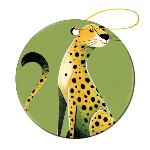 Cheetah Leopard Christmas Tree Ornaments Jungle Wild Animal Xmas Trees Ornaments Holiday Decor for Xmas Tree Holiday Present Idea