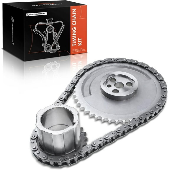A-Premium Engine Timing Chain Kit [fits OHV, 8Cyl] Compatible with Chevy & GMC & Pontiac & Isuzu & Saab & Hummer & Cadillac & Buick Vehicles, fits Express, Silverado, Envoy, Sierra, H2, 9-7x & More