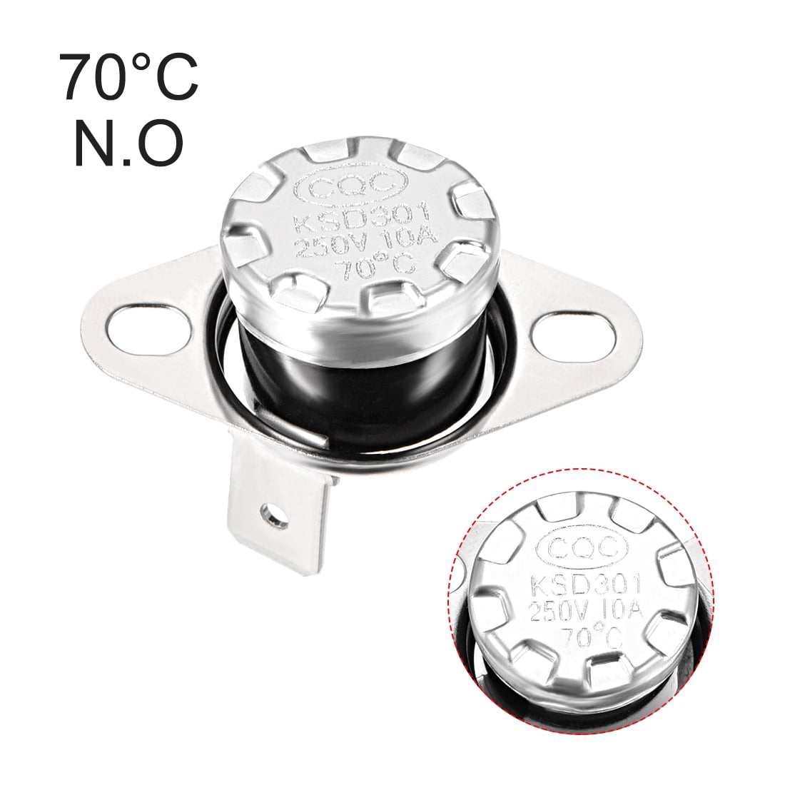 2pcs Brand New KSD301 70 °C Degree Celsius N.O Temperature Switch Thermostat