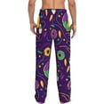 thumbnail image 3 of Uemuo Mardi Gras and Donuts Pattern Men's Wide Leg Palazzo Lounge Pants with Pockets Light Weight Loose Comfy Casual Pajama Pants-Small, 3 of 9