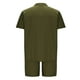 thumbnail image 3 of Mens Camisas Casual Color Sólido Bolsillo Cordón Shorts Set, Manga Corta Turndown Collar Camisa para la Primavera Y el Verano, 3 of 5