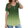 thumbnail image 2 of Yubnlvae Ruched Tunic Tops for Women - Casual Short Sleeve Blouses (Leggings Matching, Spring/Summer Outfits) Green XL, 2 of 5