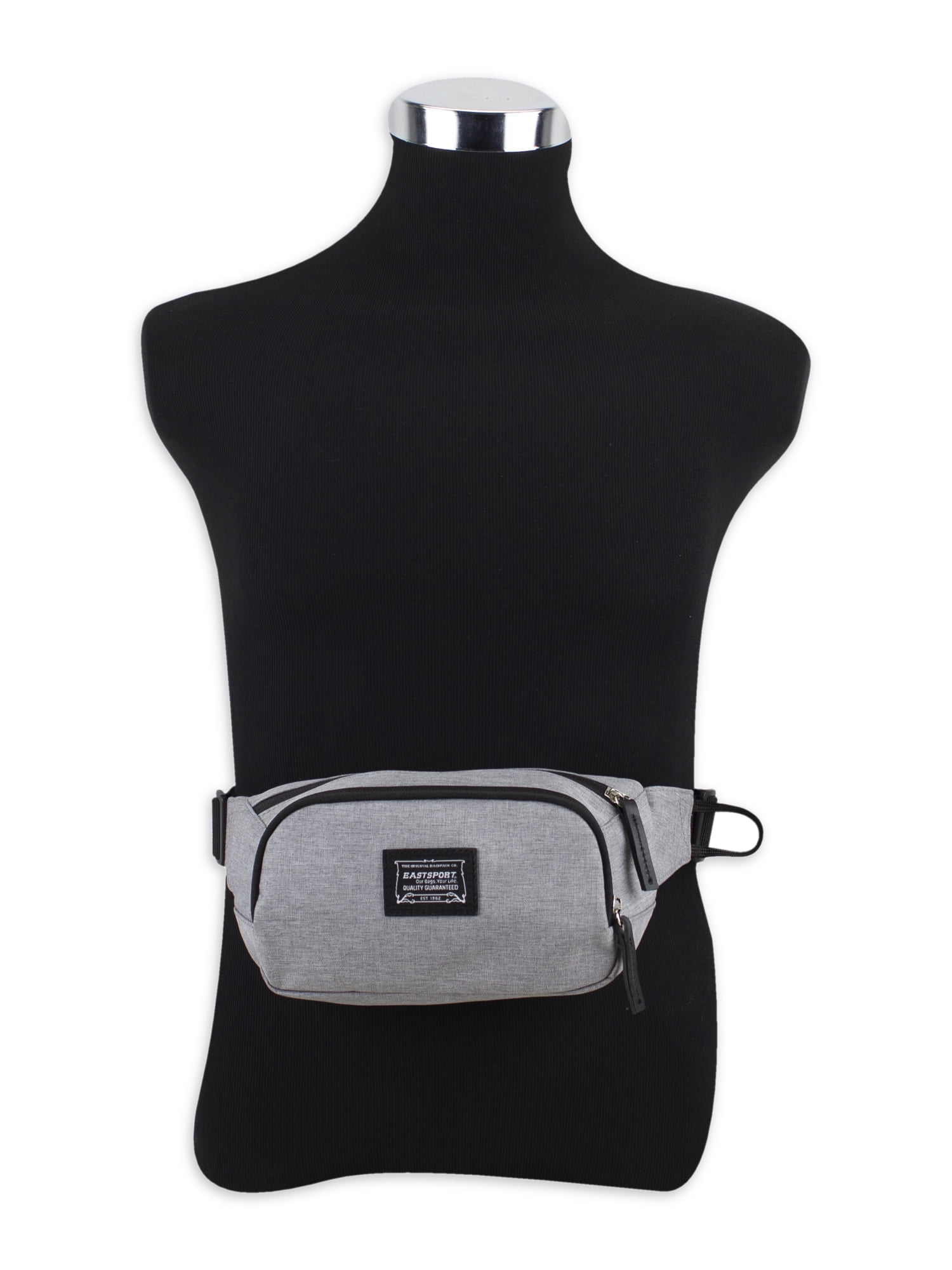 Eastsport Unisex Adjustable Waist Fanny Pack Bag, Multiple Compartments, Gray