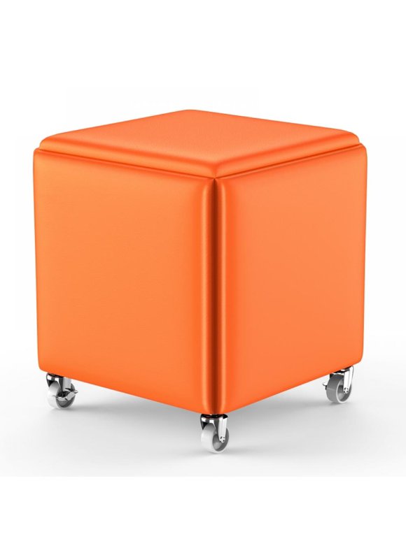 Ottomans in Living Room Furniture Orange