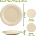 thumbnail image 2 of EASTIN Petites Assiettes en Papier Lot de 100 Assiettes en Papier 6 Pouces Assiettes 100 % Assiettes Jetables Petites Assiettes à Dessert Assiettes en Papier Brunes, 2 of 5