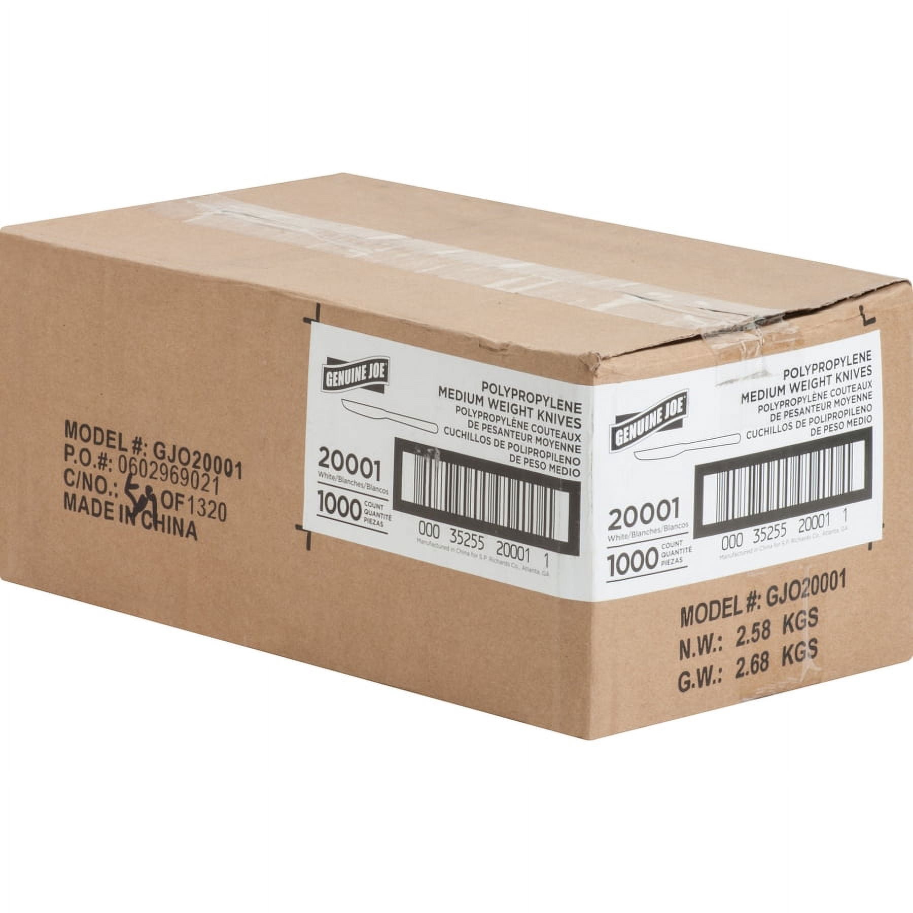 Genuine Joe Medium-weight Cutlery - 1000/carton - Polypropylene - White