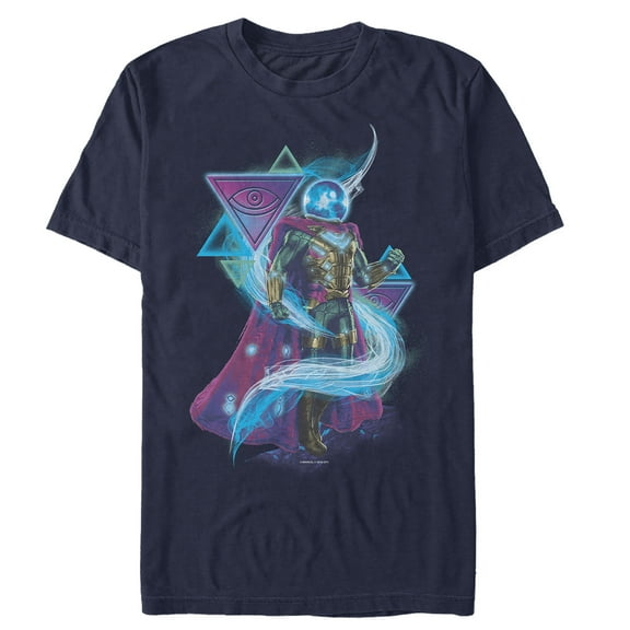 Men's Marvel Spider-Man: Far From Home Mysterio Swirl  Graphic Tee Navy Blue Small