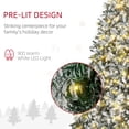 thumbnail image 6 of HOMCOM 9ft Tall Pre-Lit Snow-Flocked Artificial Christmas Tree with Realistic Branches, 900 Warm White LED Lights and 2094 Tips, 6 of 9