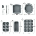 thumbnail image 2 of Aschef 7-Piece Non-Stick Silicone Baking Tray Set, Muffin, Loaf, Bread, Pizza, and Cake Pan-Gray, 2 of 8
