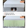 thumbnail image 7 of Sage Green Wrap Around Bed Skirts for Queen Bed 16" Drop,Bed Skirt with Adjustable Elastic Belt Dust Ruffle Bed Valance for Bedroom Hotel Grid Checkered Plaid Gingham Lattice Trellis Bed Frame Cover, 7 of 7