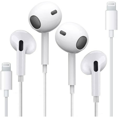 Earbuds with Lightning Wired Headphones [ MFI Certified], iPhone Lightning Connector, Compatible with iPhone 13/12/SE/11/XR/XS/X/8/7, Supports All iOS Systems, White