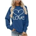 thumbnail image 1 of Ounisa Womens Valentines Sweatshirt Love Heart Graphic Print Pullover Casual Long Sleeve Valentine's Blouse Top, 1 of 5