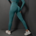 thumbnail image 2 of Tosmy Women's Yoga Pants New Knitted Seamless Peach Hip Tight Yoga Pants For Women High Waist And Hip Show Running And Fitness Pants Fashion, 2 of 5