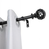 Utopia Alley  0.75 in. Curtain Rod for 48-86 in. Windows Black
