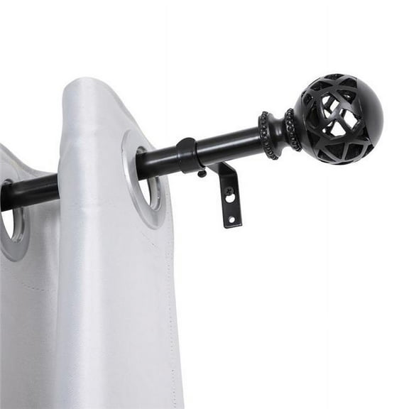 Utopia Alley 0.75 in. Curtain Rod for 48-86 in. Windows Black