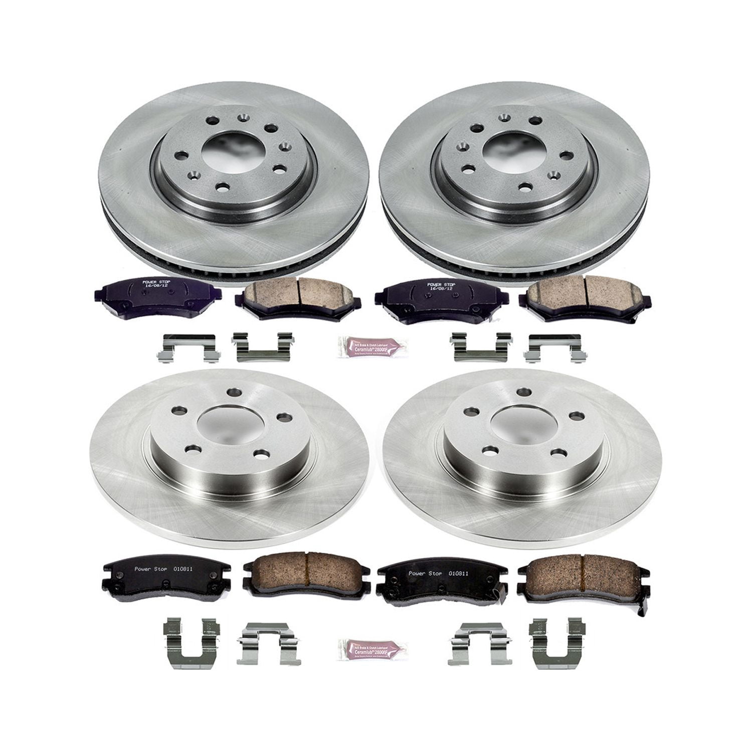 Power Stop Front and Rear Stock Replacement Brake Pad and Rotor Kit KOE2733